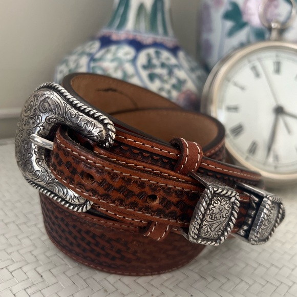 Justin Boots Accessories Justin Basketweave Leather Ranger Belt